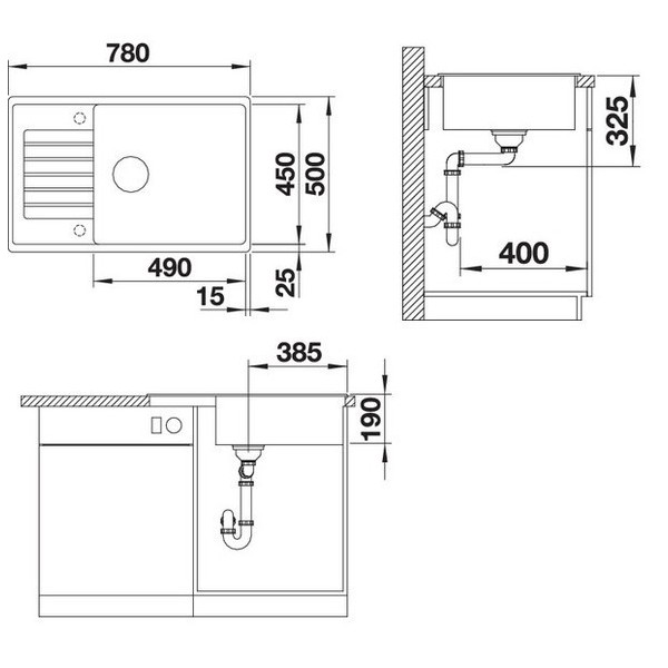 Chiuveta Granit Blanco ZIA XL 6 S COMPACT Alb
