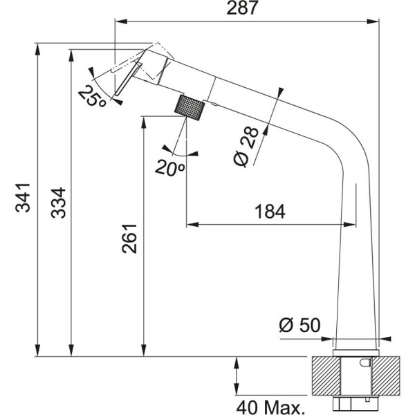 Baterie bucatarie Franke Icon cu pipa fixa, Crom