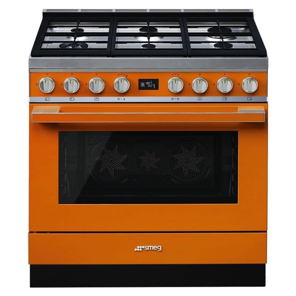 Aragaz Smeg Portofino CPF9GPOR Portocaliu