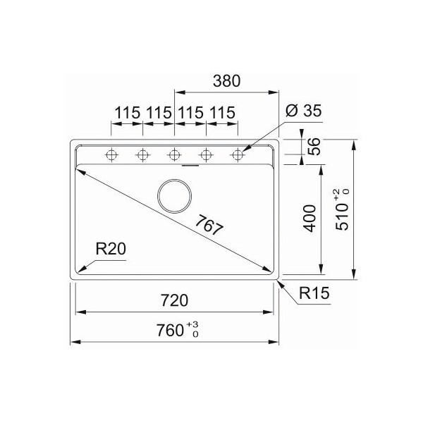 Chiuveta Nero Franke Maris MRG 610-72, 760x510mm