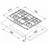 Plita Gaz Franke Smart 750 cu 5 Arzatoare, Negru