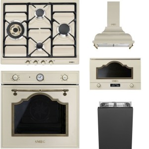 Pachet Smeg Cortina Cuptor Plită Hota Vase Microunde