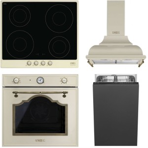 Pachet Crem Smeg Cortina Cuptor, Plita, Hota, Masina de vase
