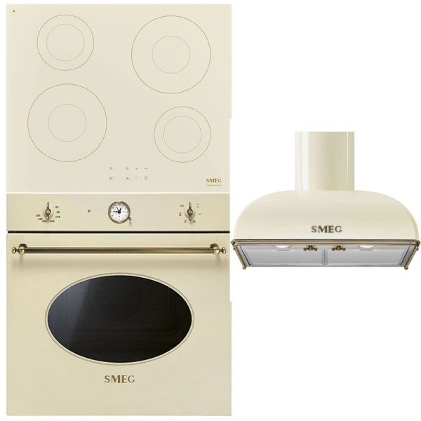 Pachet incorporabil Smeg cuptor plita hota crem