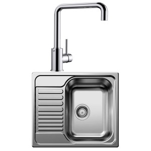 Pachet Inox Chiuveta + Baterie Blanco TIPO 45 S MINI