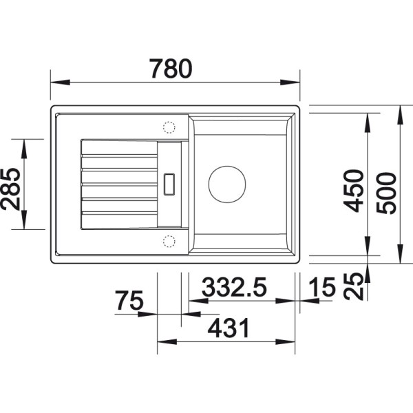 Chiuveta Granit Blanco Zia 45 S Alb