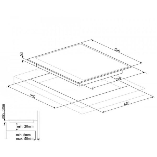 Plita incorporabila Smeg Cortina SI764AOM, antracit