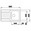 Chiuveta Blanco Inox DINAS 45 S, reversibilă