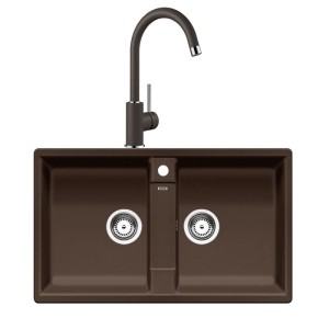 Chiuveta Zia 9 si Baterie MIDA Cafea, Blanco
