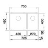 Pachet Chiuveta Subline 430/270-U si Baterie LINEE-S