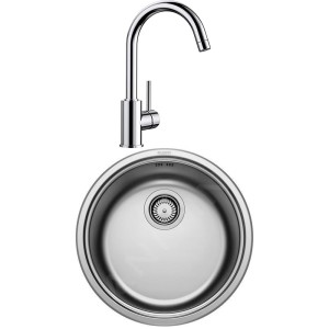 Pachet Inox Chiuveta Rotunda și Baterie Blanco