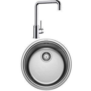 Chiuvetă și Baterie Inox Blanco Rondosol 45cm
