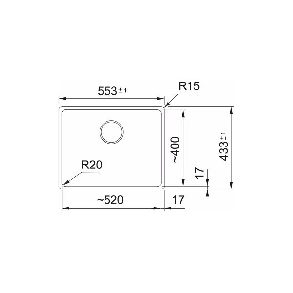 Chiuveta Sub Blat Franke Maris MRG 110-52 Negru Mat