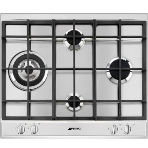 Plita Smeg Inox P261XGH cu gratare din fonta