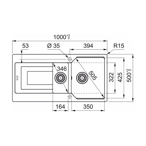 Chiuveta Franke Avena UBG 651-100, 2 cuve reversibila