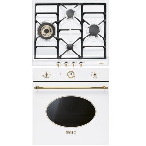 Pachet Cuptor și Plită Smeg ALB Cu Design Elegant