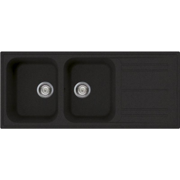 Chiuveta granit cu 2 cuve Smeg Antracit LZ116A2