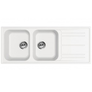 Chiuvetă Smeg granit alb cu 2 cuve reversibile