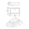 Chiuveta granit Smeg VZ79B alb, 790x500mm, 1 cuva