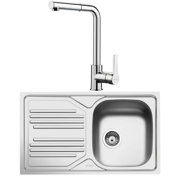 Chiuveta si Baterie Smeg Inox