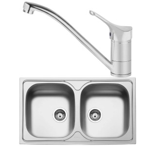 Pachet Smeg Chiuveta Inox si Baterie MF11CR3