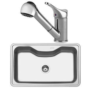 Pachet Smeg Chiuveta Inox si Baterie MD10CR3