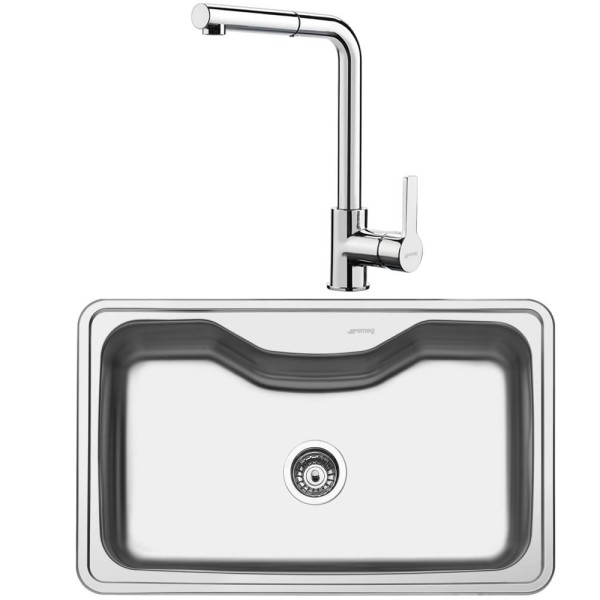 Pachet Chiuvetă 1 cuvă Smeg + Baterie Inox
