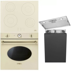 Pachet electrocasnice Smeg crem cu design retro