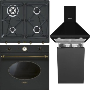 Pachet Smeg Cuptor Plită Hotă Mașină de Vase