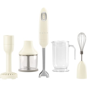 Blender de mâna cu accesorii Smeg HBF22CREU, crem