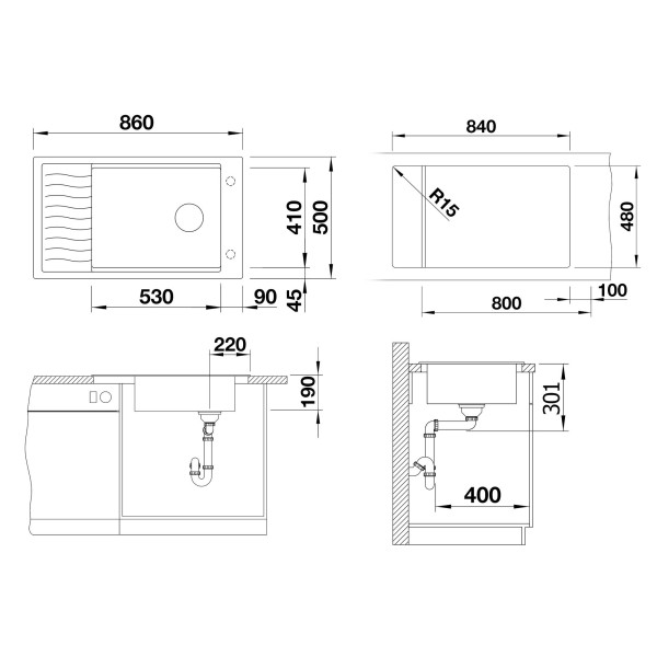 Chiuveta Bucatarie Blanco ELON XL 8 S-ALB cu Grătar