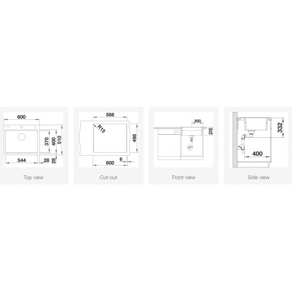 Chiuveta cu montare pe blat Blanco Cafea ETAGON 6
