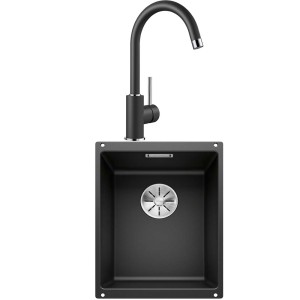 Chiuvetă Blanco Negru Subline 320-U și Baterie MIDA