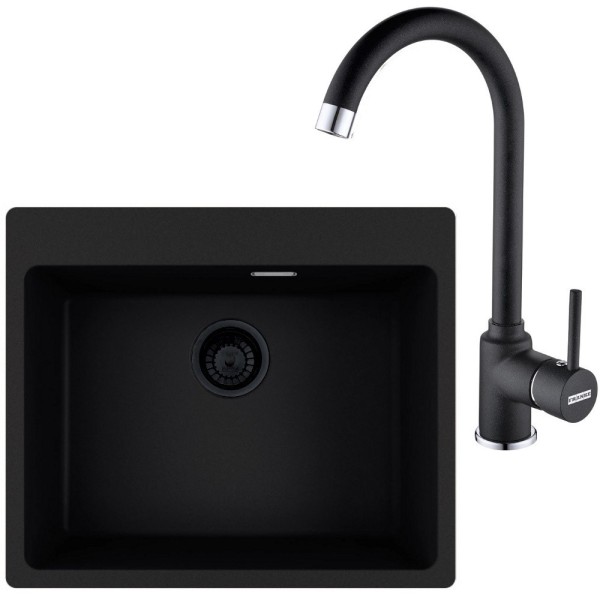 Pachet Franke: Chiuveta Neagra MRG 610-54 si Baterie Pola
