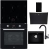Pachet Electrocasnice Franke Negru Cuptor Plită Hota