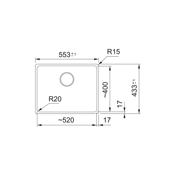 Chiuveta Sub Blat Franke Maris MRG 110-52, Slate Grey