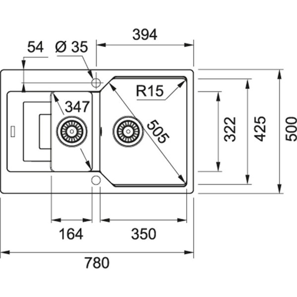 Chiuveta bucatarie cu 2 cuve Franke Slate Grey
