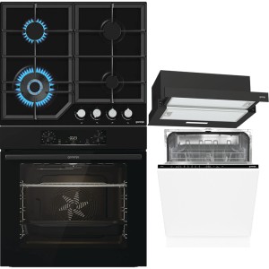 Pachet Gorenje Sticla Neagra Cuptor Plita Hota Masina