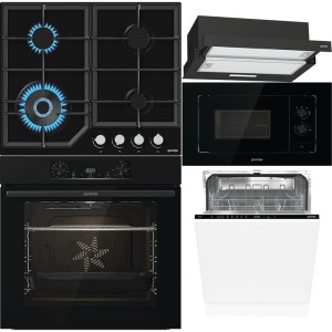 Pachet Gorenje Cuptor, Plita, Hota, Microunde, Vase