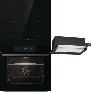 Pachet Gorenje Negru: Cuptor, Plită, Hotă