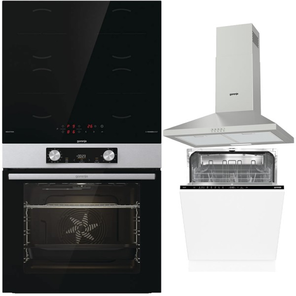 Pachet Gorenje Cuptor, Plită, Hotă și Mașină de Vase