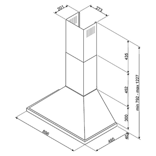 Hota Smeg Portofino KPF9OR, 90 cm, portocalie