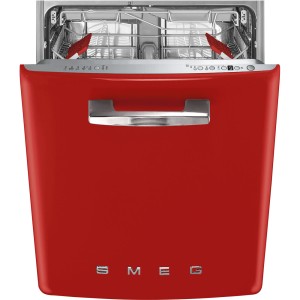 Masina de spalat vase SMEG 50's Style rosu