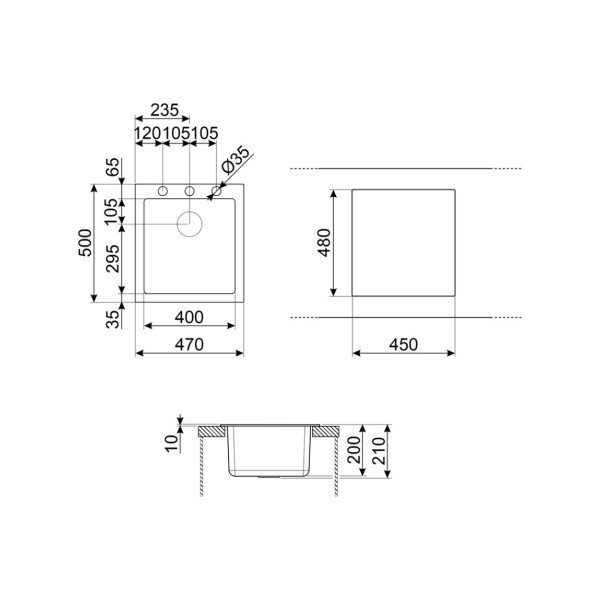 Chiuveta bucatarie Smeg Universal VZ45CT, gri