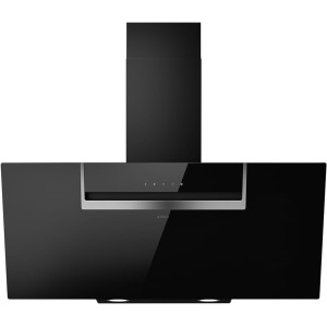 Hota Elica SHEEN-S BL/A/90, sticlă neagră, 650 mc/h