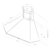 Hota de colt Elica Acuta neagra, 100cm, 625 mc/h