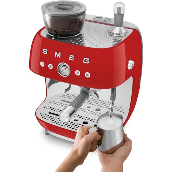 Espressor manual Smeg Rosu, 50's Style, 1650 W