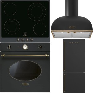 Pachet electrocasnice Smeg Retro: cuptor, plită, hotă, combină