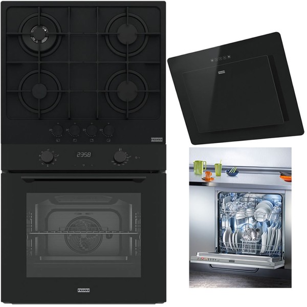 Pachet electrocasnice Franke Maris: cuptor, plită, hotă, mașină