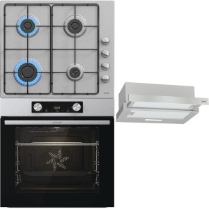 Pachet Gorenje Cuptor, Plită și Hotă Inox